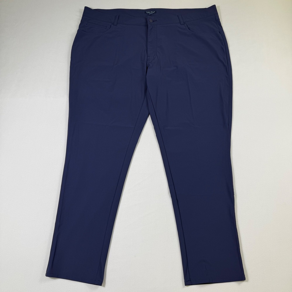 Peter Millar Crown Crafted Bingham Trousers Mens 44/30 Navy Tailored Fit Golf